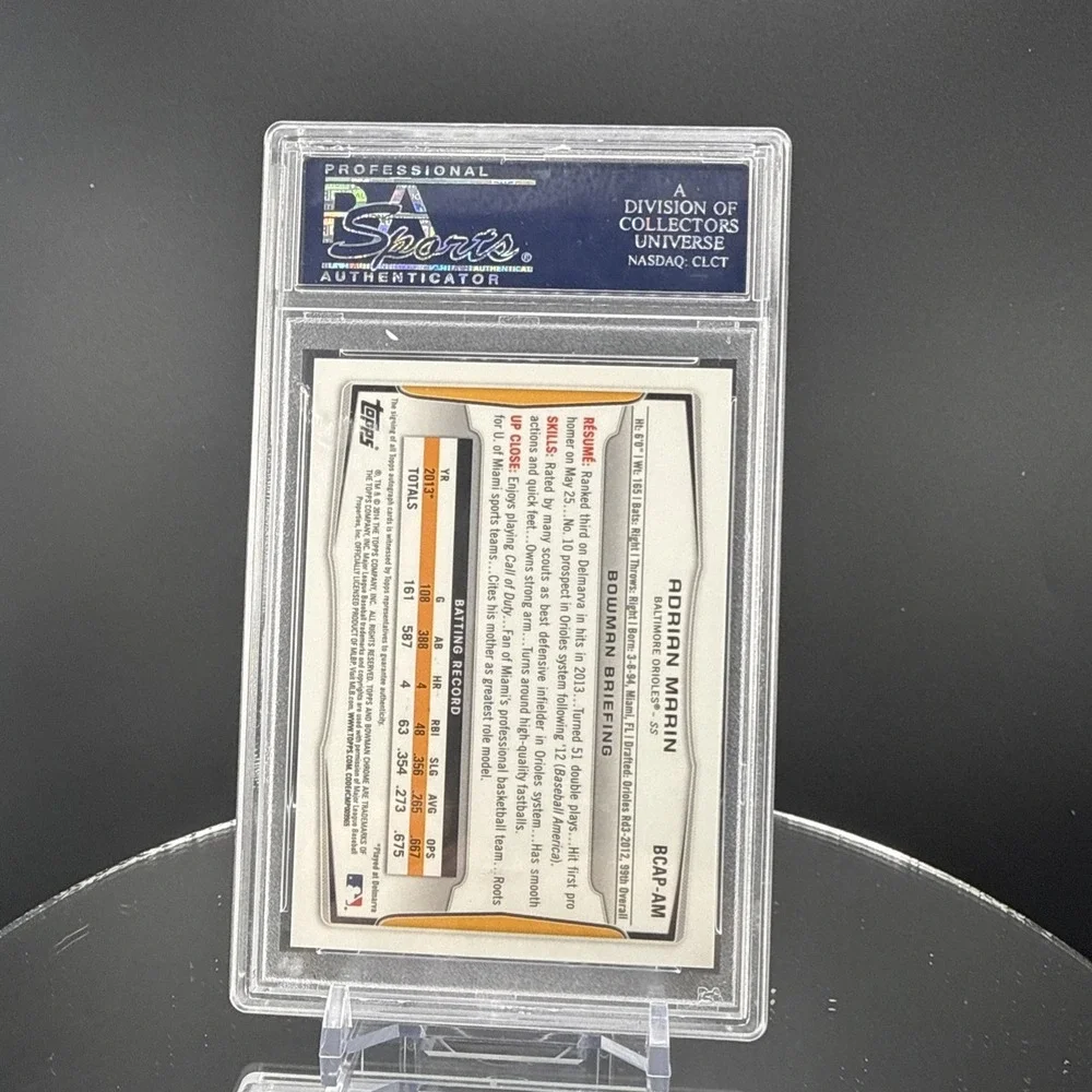 Adrian Moran 2014 Bowman Chrome AUTOGRAPH Prospects # AM PSA 9